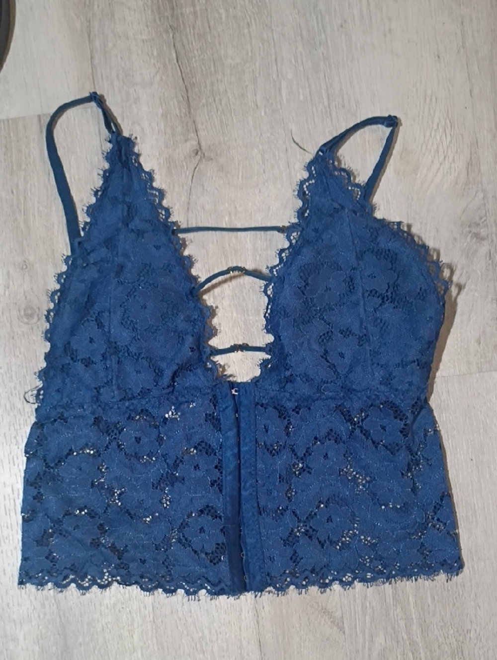 Lace Bralette Crop Top in Blue